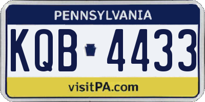 PA license plate KQB4433