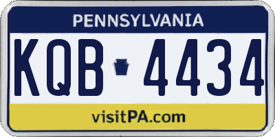 PA license plate KQB4434