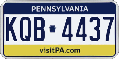 PA license plate KQB4437