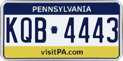PA license plate KQB4443