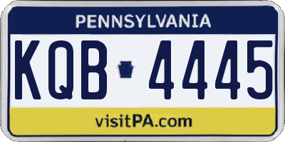 PA license plate KQB4445