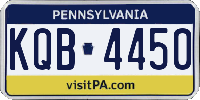 PA license plate KQB4450