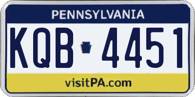 PA license plate KQB4451