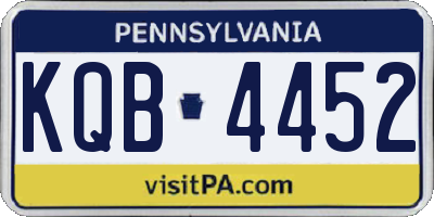 PA license plate KQB4452