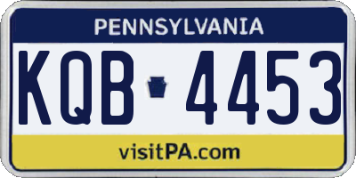 PA license plate KQB4453
