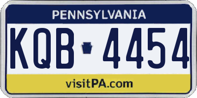 PA license plate KQB4454