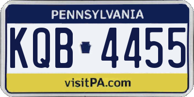 PA license plate KQB4455