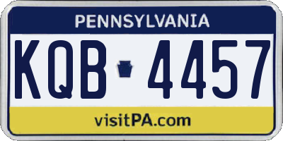 PA license plate KQB4457