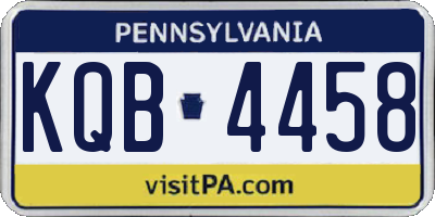 PA license plate KQB4458