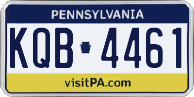 PA license plate KQB4461