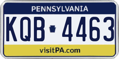PA license plate KQB4463