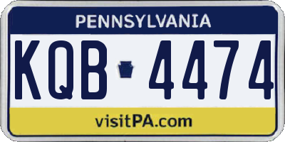 PA license plate KQB4474
