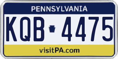 PA license plate KQB4475
