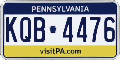 PA license plate KQB4476
