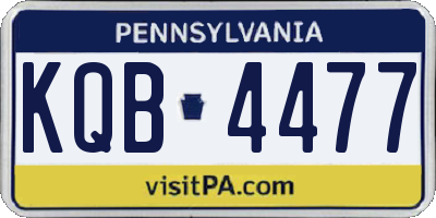 PA license plate KQB4477