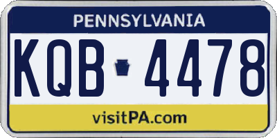 PA license plate KQB4478