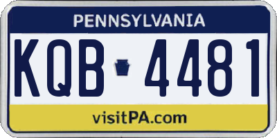 PA license plate KQB4481
