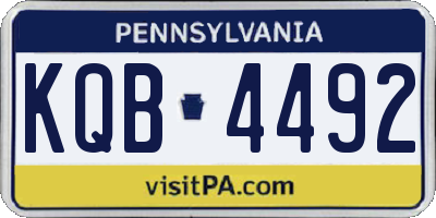 PA license plate KQB4492