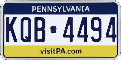 PA license plate KQB4494