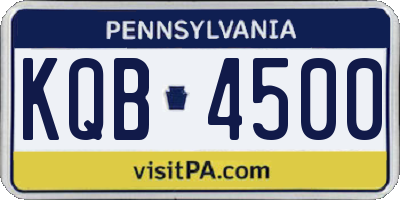 PA license plate KQB4500