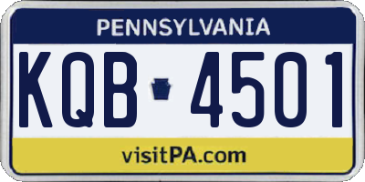 PA license plate KQB4501