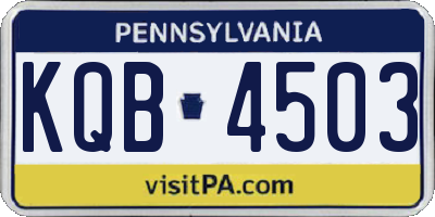PA license plate KQB4503