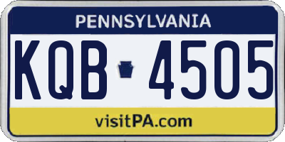 PA license plate KQB4505