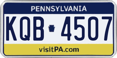 PA license plate KQB4507