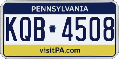 PA license plate KQB4508