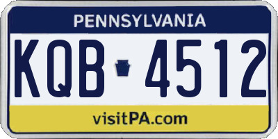 PA license plate KQB4512