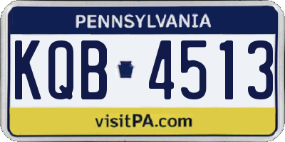 PA license plate KQB4513