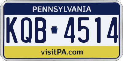 PA license plate KQB4514