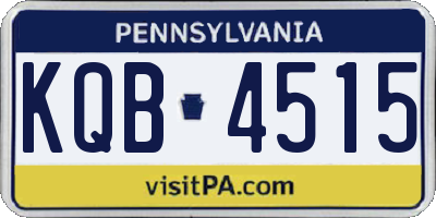 PA license plate KQB4515