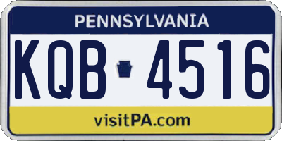 PA license plate KQB4516
