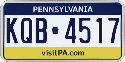 PA license plate KQB4517