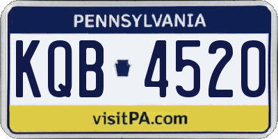 PA license plate KQB4520