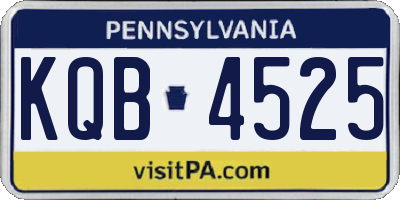 PA license plate KQB4525