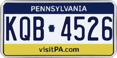 PA license plate KQB4526