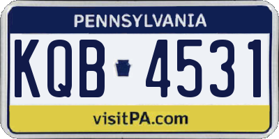 PA license plate KQB4531