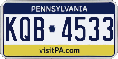 PA license plate KQB4533