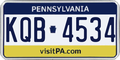 PA license plate KQB4534