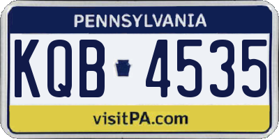 PA license plate KQB4535