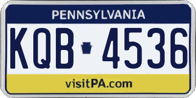 PA license plate KQB4536