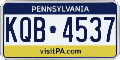 PA license plate KQB4537