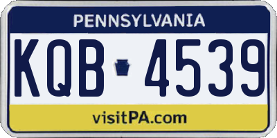 PA license plate KQB4539