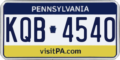 PA license plate KQB4540