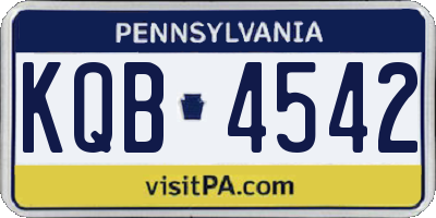 PA license plate KQB4542