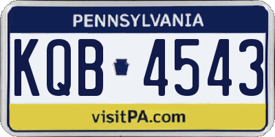 PA license plate KQB4543