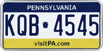 PA license plate KQB4545