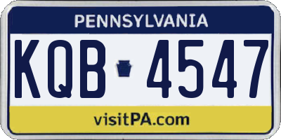 PA license plate KQB4547